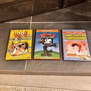 Classic Cartoon Collection 3 DVD Lot Toon Factory Felix the Cat Critter Cartoons